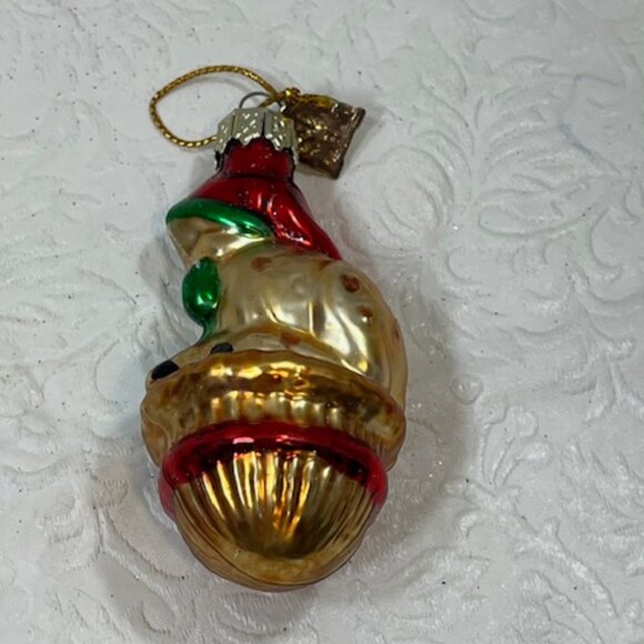 VTG Baby Deer Hand Blown Glass Glitter Christmas Tree Ornament 2"x3.25" - Picture 3 of 10